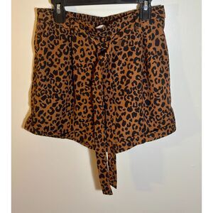 Sienna Sky Leopard Print Shorts Size Small Tie Waist Casual Summer Animal Print